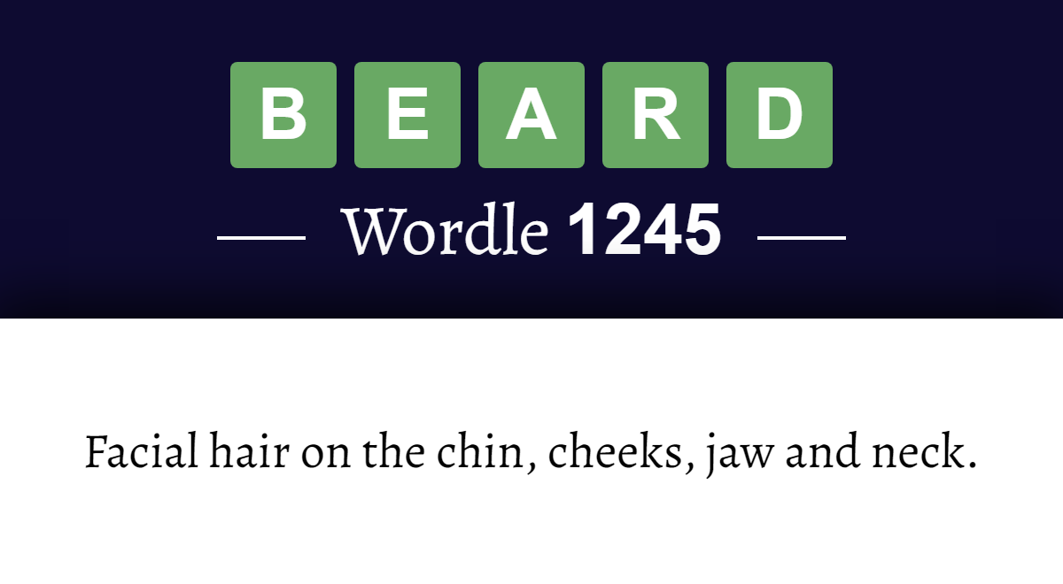 What does ‘BEARD’ mean in Wordle 1245? (15th November 2024)