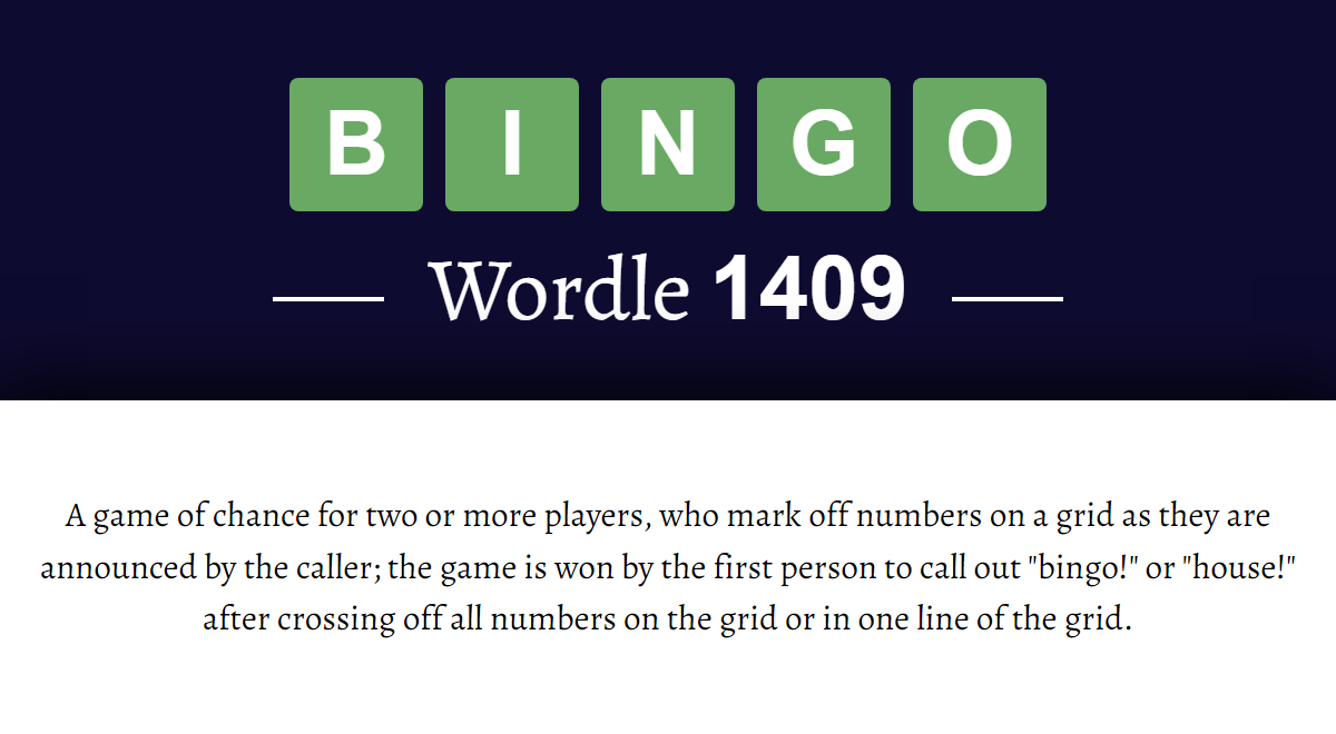 what-does-bingo-mean-in-wordle-1409-28th-april-2025