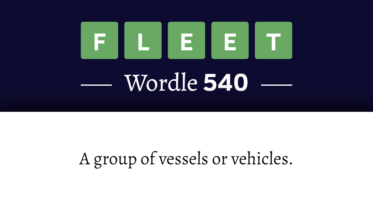 what-does-fleet-mean-in-wordle-540-11th-december-2022