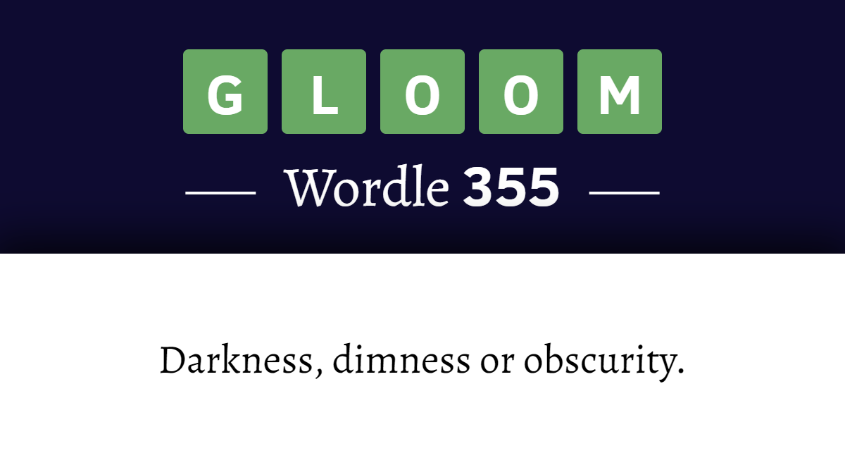 what-does-gloom-mean-in-wordle-355-9th-june-2022