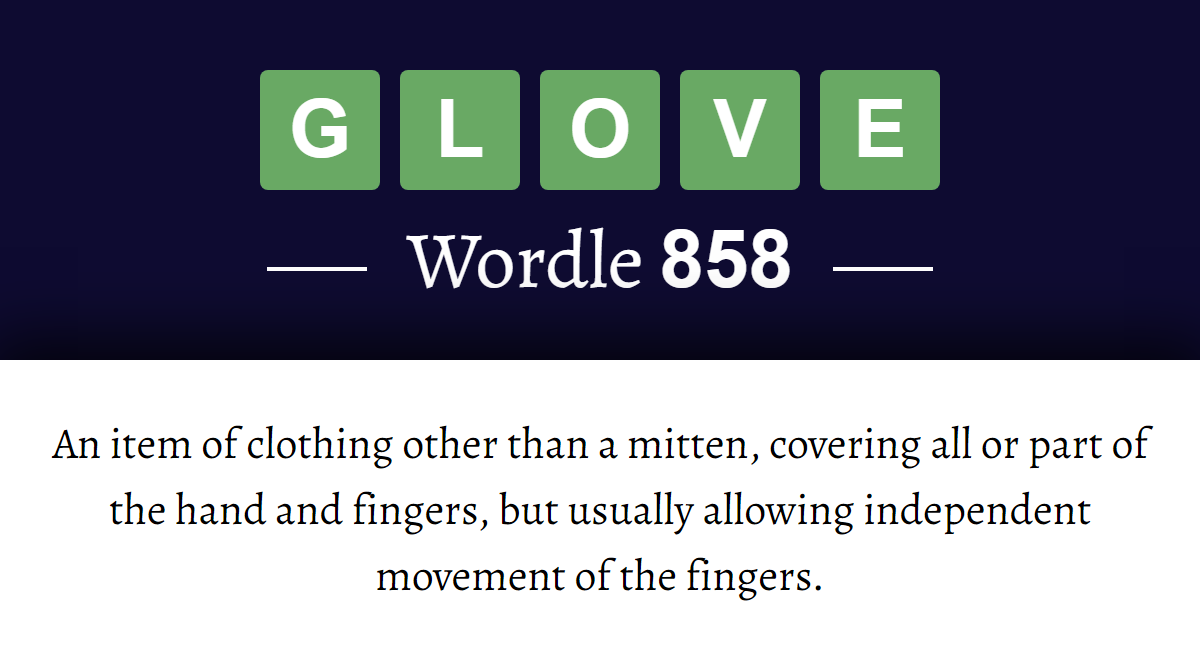 5 letter words with glove