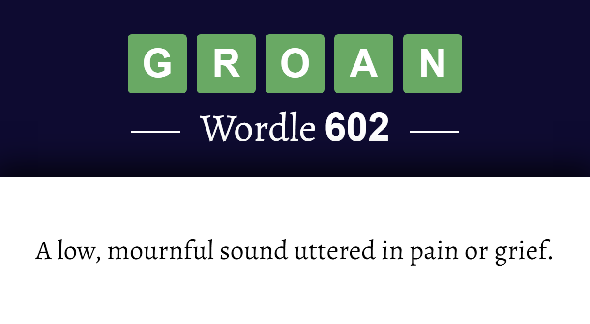 5 letter words using groan