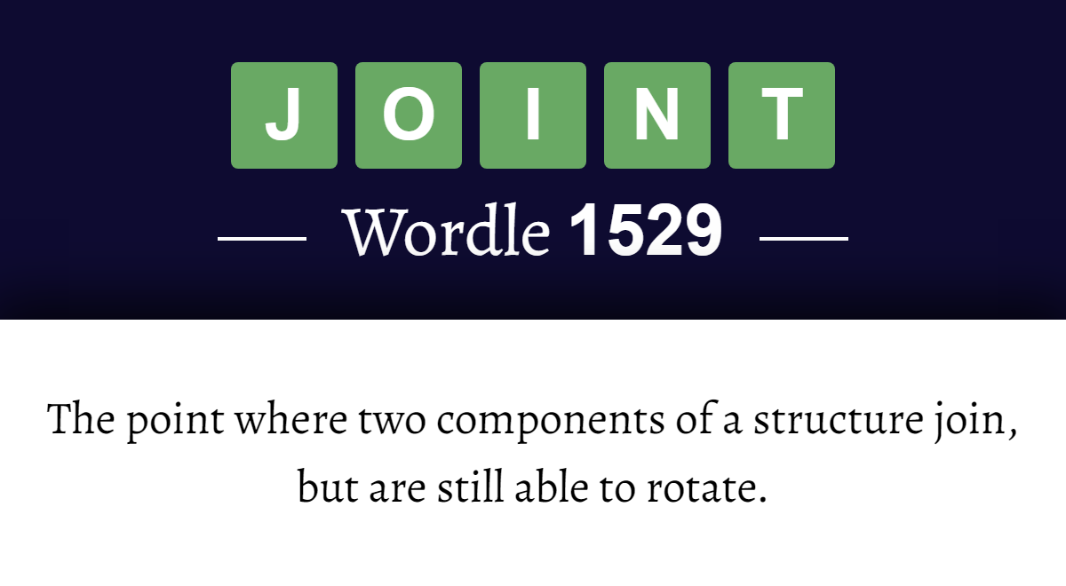 what-does-joint-mean-in-wordle-1529-26th-august-2025