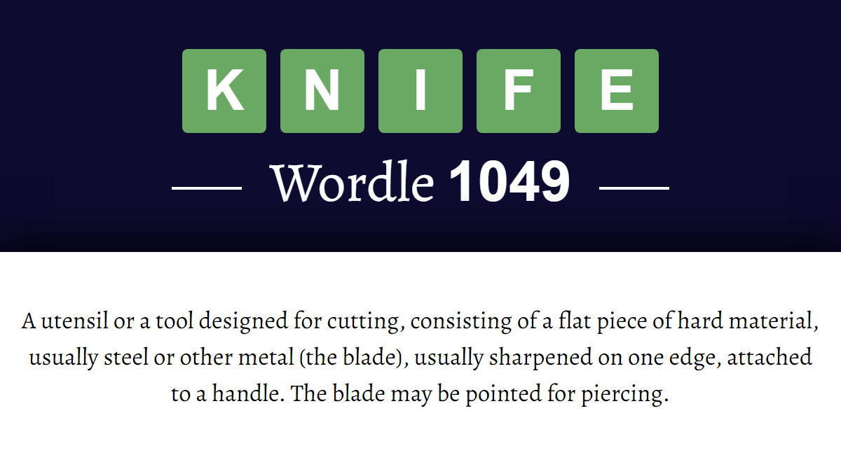 5 letter word with knife