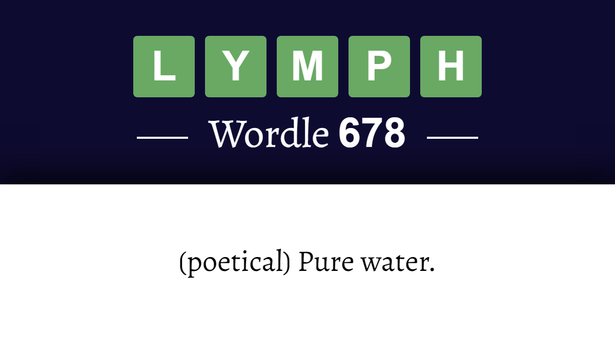 what-does-lymph-mean-in-wordle-678-28th-april-2023