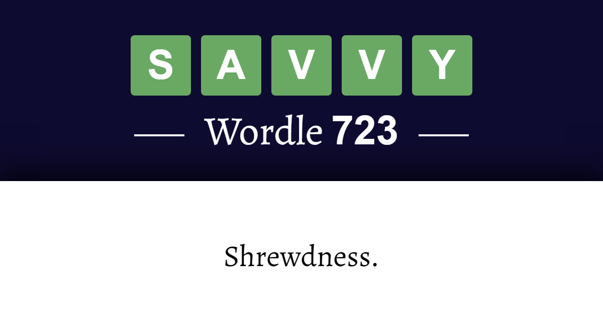 what-does-savvy-mean-in-wordle-723-12th-june-2023