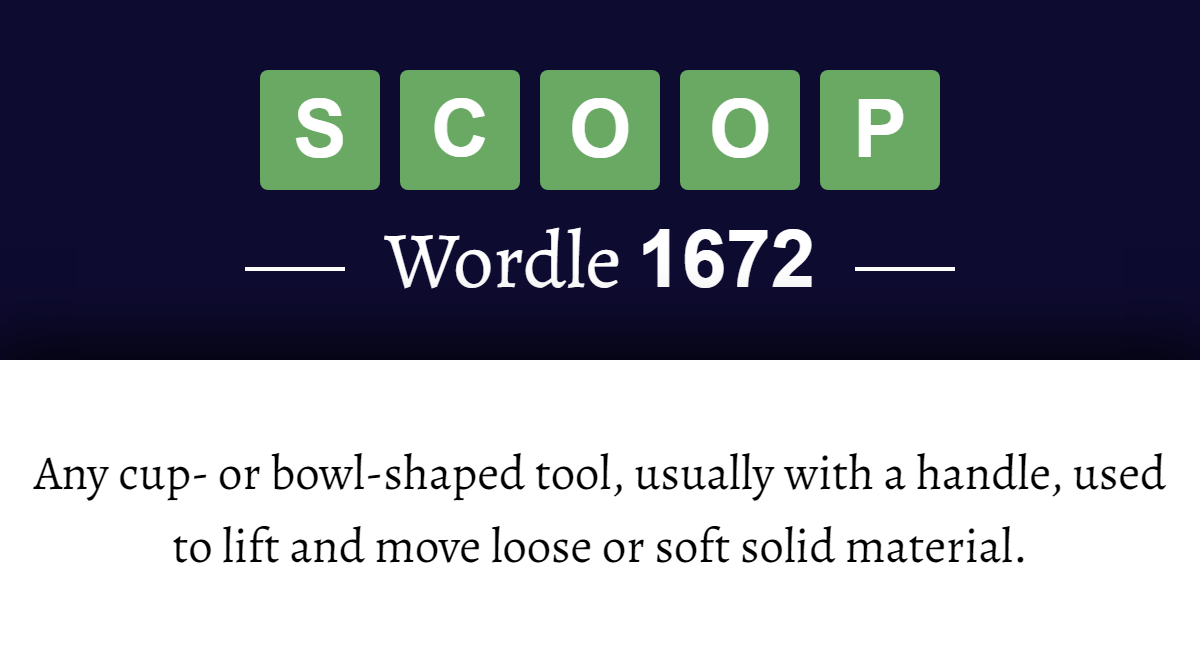 what-does-scoop-mean-in-wordle-1672-16th-january-2026