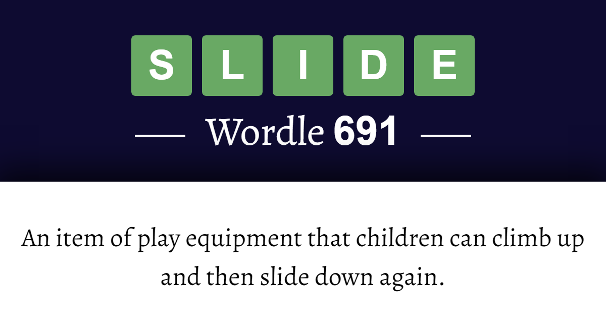 What Does SLIDE Mean In Wordle 691 11th May 2023 what-does-slide-mean-in-wordle-691-11th-may-2023