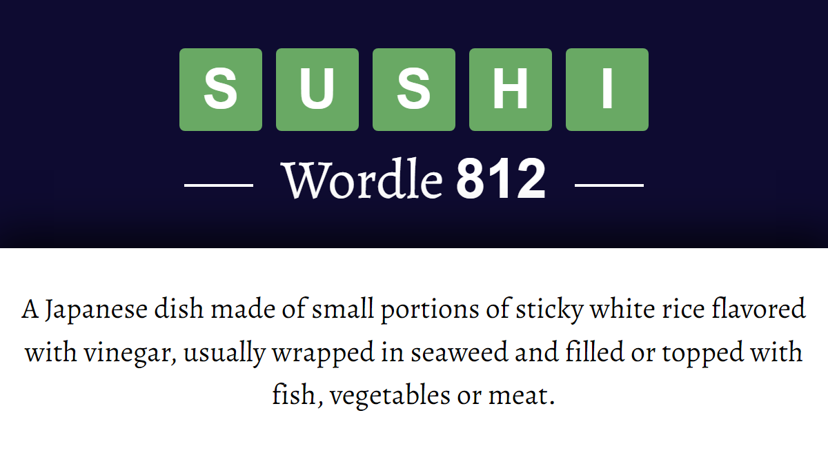 what-does-sushi-mean-in-wordle-812-9th-september-2023