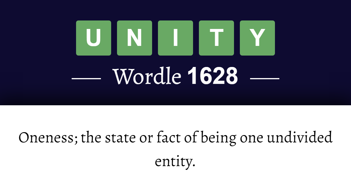 What does ‘UNITY’ mean in Wordle 1628? (3rd December 2025)