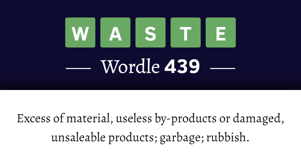 what-does-waste-mean-in-wordle-439-1st-september-2022